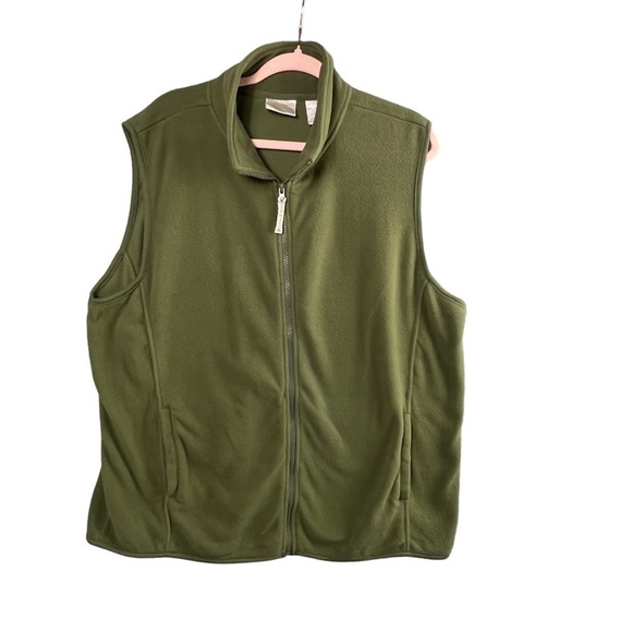 Baxter & Wells Women's Fleece Vest Zip Up Olive Green Pockets Size XL - Picture 1 of 7